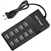 Carica l'immagine nel visualizzatore di Gallery, Caricatore USB multiuso, nero, 50 W, stazione di ricarica Multi USB-A, caricatore USB a 0 porte, stazione di ricarica US