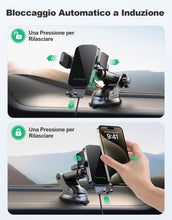 Carica l'immagine nel visualizzatore di Gallery, Glangeh 15W Caricatore Wireless Auto, [Ventosa+Clip+QC3.0] Automatico-Bloccaggio Ricarica Wireless Auto, Porta Cellulare