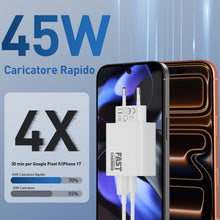 Carica l'immagine nel visualizzatore di Gallery, 45W 2-Porto USB C Rapido Caricatore per Google Pixel 11/10/9 Pro XL Fold