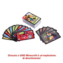 Carica l'immagine nel visualizzatore di Gallery, Mattel Games - UNO Versione Mincraft, Gioco di Carte per Famiglie e Bambini 7+ Anni, FPD61