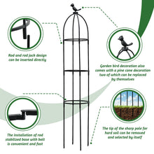 Carica l'immagine nel visualizzatore di Gallery, Supporto per piante rampicanti da giardino, 120 cm, obelisco per rampicanti, rimovibile, per piante obelisco, traliccio,