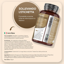 Carica l'immagine nel visualizzatore di Gallery, Lions Mane 365 Compresse Vegane, 1 al Giorno (1 Anno), Hericium Erinaceus