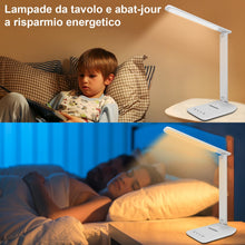 Carica l'immagine nel visualizzatore di Gallery, lampada da scrivania,lampada da lettura,dimmerabile lampada da tavolocon porta USB, 3 modalità di illuminazione, lampada