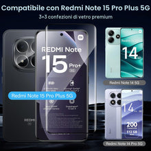 Carica l'immagine nel visualizzatore di Gallery, Pellicola Vetro Temperato per Xiaomi Redmi Note 15 Pro Plus 5G/Poco M8 Pro con Protezione Lente Pellicola Fotocamera, Du