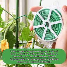 Carica l'immagine nel visualizzatore di Gallery, Cravatta da Giardino Verde, Legaccio per Piante da 50 m, Filo da Giardino Rivestito in Plastica con Taglierina, Multi-Fu