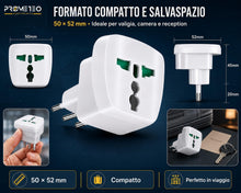 Carica l'immagine nel visualizzatore di Gallery, Adattatore Universale da Viaggio Presa Mondo Spina Italiana 10A 1500W