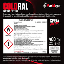 Carica l'immagine nel visualizzatore di Gallery, MAXMEYER Vernice Spray Coloral 0.4L Ral 9005 Nero Opaco