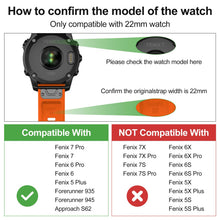 Carica l'immagine nel visualizzatore di Gallery, 22mm Cinturino per orologio Fenix 7 Pro/6 Pro/7/6/5/Forerunner 965
