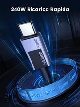 Carica l'immagine nel visualizzatore di Gallery, UGREEN Cavo USB C PD 3.1 240W Ricarica Rapida 140W 100W 60W (2M)