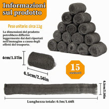 Carica l'immagine nel visualizzatore di Gallery, Lana d'acciaio 0000 contro i topi - MAQIHAN 15 pezzi Metal Polish Lana d'acciaio fine 0000 contro i ratti Steel Wool 000