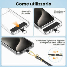Carica l'immagine nel visualizzatore di Gallery, Cordino per Cellulare e 2 Pezzi Universali Patch, Nero