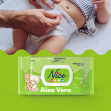 Carica l'immagine nel visualizzatore di Gallery, Nice Baby Aloe Vera Salviette per Cambio Pannolino, con Aloe Vera ad Effetto Idratante sulla Pelle, Dermatologicamente T