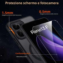 Carica l'immagine nel visualizzatore di Gallery, per OPPO Reno 13 F/FS 5G/4G Cover Compatibile con MagSafe con 2 Pezzi Vetro Temperato, Custodia Magnetica Traslucida Opa