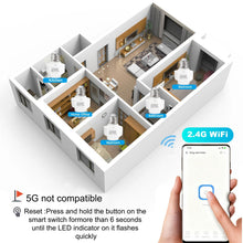Carica l'immagine nel visualizzatore di Gallery, QIACHIP Adattatore Portalampada Wifi per Lampadine E27