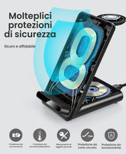 Carica l'immagine nel visualizzatore di Gallery, Caricatore wireless 3 in 1 per iPhone 18 17 16 15, per Apple Watch/Air-Pods
