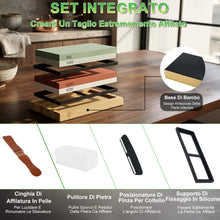 Carica l'immagine nel visualizzatore di Gallery, Pietra Affilacoltelli Giapponese 8-in-1 – Set 400/1000 &amp; 3000/8000 per Affilare Coltelli, Supporto Antiscivolo in Bambù,