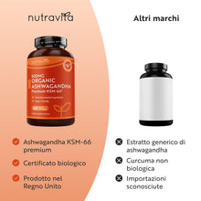Carica l'immagine nel visualizzatore di Gallery, Nutravita Ashwagandha Bio 500mg - 60 Capsule - Bio Certificata Ashwaganda