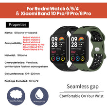 Carica l'immagine nel visualizzatore di Gallery, BDIG 2 Pezzi Cinturino Compatibile con Xiaomi Redmi Watch 6/5/4 &amp; Xiaomi Mi Band 10 Pro/9 Pro/8 Pro, Cinturino Sportivi 