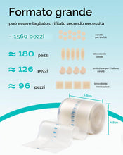 Carica l'immagine nel visualizzatore di Gallery, Hydrokolloid Roll - Cerotto Per La Salute Trasparente, 5 X 300 Cm, Autoadesivo, Con Strisce Di Posizionamento, Altamente
