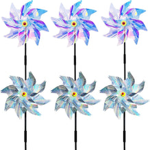 Carica l'immagine nel visualizzatore di Gallery, Girandole Spaventa Uccelli e Piccioni, 6 Pezzi Riflettenti 2 Design, Dissuasori Efficaci per Balcone, Giardino, Frutteto