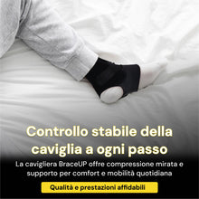 Carica l'immagine nel visualizzatore di Gallery, BraceUP Cavigliera Stabilizzante con Stecche Rimovibili, Nera