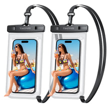 Carica l'immagine nel visualizzatore di Gallery, Custodia Impermeabile Smartphone 2 Pezzi, IPX8 Tocco Sensibile Borsa Impermeabile con cordino, Cover Subacquea per iPhon