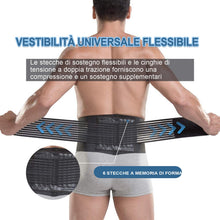 Carica l'immagine nel visualizzatore di Gallery, Paskyee Fascia Lombare Supporto con 6 supporti - Tutore per la schiena per alleviare il dolore da scoliosi e sciatica - 