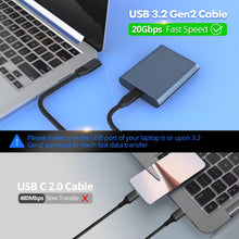 Carica l'immagine nel visualizzatore di Gallery, Cavo USB C a USB C 100W 0.2M, 90 Gradi Angolo Cavo USB Tipo C 3.2 Gen2x2
