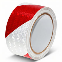 Carica l'immagine nel visualizzatore di Gallery, QWORK® 5cm x 10m Nastro Catarifrangente Rosso e Bianco - Impermeabile, Adesivo di Alta Qualità per Sicurezza su Veicoli,