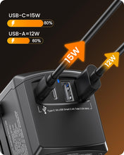 Carica l'immagine nel visualizzatore di Gallery, LENCENT Adattatore Universale da Viaggio, Presa Internazionale con USB C