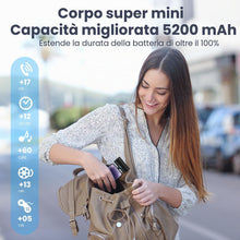 Carica l'immagine nel visualizzatore di Gallery, Mini Power Bank 5200mAh, 20W Ricarica Rapida Powerbank Portatile, Ultra Sottile &amp; Leggero Batteria Esterna con LCD Displ