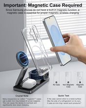 Carica l'immagine nel visualizzatore di Gallery, Stazione di Ricarica 3 in 1 per Samsung, Caricatore Wireless Pieghevole per Galaxy S26/S25/S24/S23/Z Fold/Flip Series, G