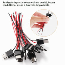 Carica l'immagine nel visualizzatore di Gallery, 10 Pezzi 3A 2 Pin Tipo C Maschio, USB Tipo C Maschio 2 Fili Connettore Presa, Connettore USB Tipo C a Saldare con 70mm 2