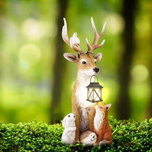 Carica l'immagine nel visualizzatore di Gallery, FUFRE Decorazione natalizia a forma di cervo con lanterna a LED, autunnale per esterni, resistente alle intemperie, per 