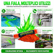 Carica l'immagine nel visualizzatore di Gallery, Fluoresceina DOSIDIAG - Colorante Tracciante Intenso per Rilevamento Perdite: Piscina, SPA, Impianti Idraulici, Tetti, A