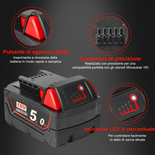 Carica l'immagine nel visualizzatore di Gallery, Waitley M18 18V 5,0Ah batteria per Milwaukee M18 batteria 18V