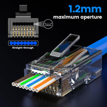 Carica l'immagine nel visualizzatore di Gallery, MOGOOD Connettori RJ45 Cat6 Passanti 10Gbps 50 Pz per Cavi Ethernet AWG24