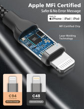 Carica l'immagine nel visualizzatore di Gallery, Acecene Cavo di Ricarica per iPhone 1m [2 pezzi], Cavo di Ricarica Rapida per iPhone da USB C a Lightning Certificato MF
