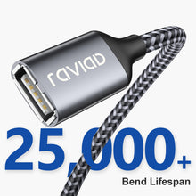 Carica l'immagine nel visualizzatore di Gallery, RAVIAD Cavo Prolunga USB 2.0 2M, Cavo USB 2.0 A Maschio e Femmina Nylon