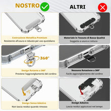 Carica l'immagine nel visualizzatore di Gallery, MoKo Phone Tether Tab 360° in Acciaio Inox, Set da 6