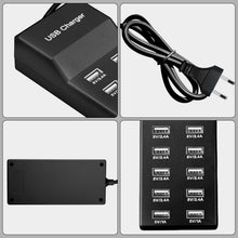 Carica l'immagine nel visualizzatore di Gallery, Caricatore USB multiuso, nero, 50 W, stazione di ricarica Multi USB-A, caricatore USB a 0 porte, stazione di ricarica US