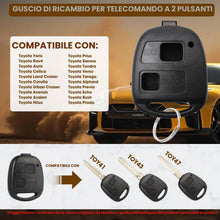 Carica l'immagine nel visualizzatore di Gallery, 2 Tasti Guscio per Chiave Auto Compatibile con Toyota Yaris RAV4 Corolla Celica Avensis Land Cruiser Rush Prado Telecoma