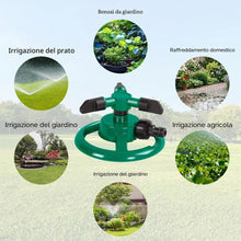 Carica l'immagine nel visualizzatore di Gallery, 2Pz Irrigatore da Giardino, Irrigatore Rotante a 360° con 3 Bracci