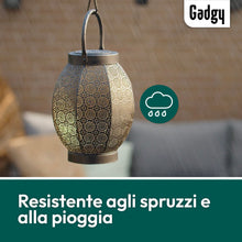 Carica l'immagine nel visualizzatore di Gallery, Gadgy Lanterna Solare Da Esterno Fiore | Lanterna Da Giardino e Balcone A LED | Lampada Orientale | Lampade Decorativa |
