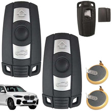 Carica l'immagine nel visualizzatore di Gallery, Telecomando chiave auto, custodia con 2 batterie LIR2025, cover compatibile per BMW Serie 1, 3, 5, 6, X1, X5