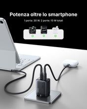 Carica l'immagine nel visualizzatore di Gallery, INIU Caricatore USB C, 30W GaN Caricabatterie Carica Rapida con 1.5m Cavo