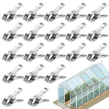 Carica l'immagine nel visualizzatore di Gallery, 20 Pezzi Clips per Serre in Acciaio Inox Resistenti al Vento Accessori per Serra Clip per Telo Ombreggiante Clip di Sost