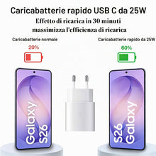 Carica l'immagine nel visualizzatore di Gallery, 25W Caricatore Rapido USB C con 2M Cavo per Samsung Galaxy S26 S25 S24 S23 S22 S21 Plus/FE/Ultra,S20,Caricabatterie Spin