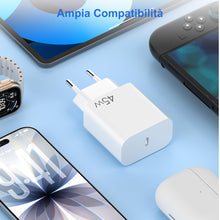 Carica l'immagine nel visualizzatore di Gallery, YISH 45W Caricatore USB C Caricabatterie Rapido：GAN PD3.0 Alimentatore USB C Presa per Smartphone 18/17/16/ S26/S25/S24/