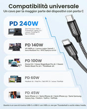Carica l'immagine nel visualizzatore di Gallery, RAVIAD 240W Cavo USB C a USB C 50CM, PD3.0 Cavo USB Type-C Ricarica Rapida